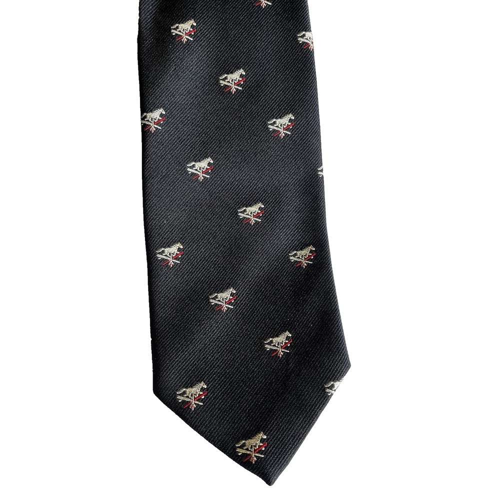 Robert Talbott VTG 60's Equestrian Tie Horse Silk/Poly England Florida Collab